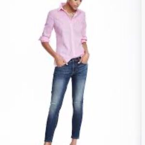 BR BANANA REPUBLIC Pink Lightweight Cotton RILEY Button Front Tailored Shirt 12